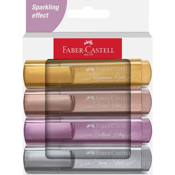 FABER-CASTELL ΣΕΤ ΥΠΟΓΡΑΜΜΙΣΤEΣ ΜΕΤΑΛΛΙΚΟΙ 3+1 ΔΩΡΟ
