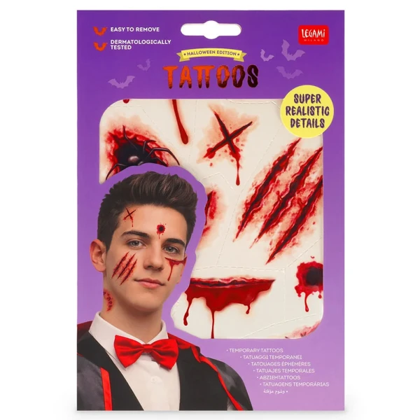 LEGAMI TEMPORARY FACE CREEPY TATTOOS