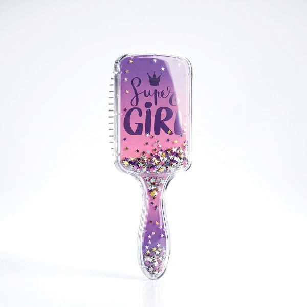 HAPPIHOBBI HAIR BRUSH CONFETTI SPARKLE LOVE - 3 COLOURS