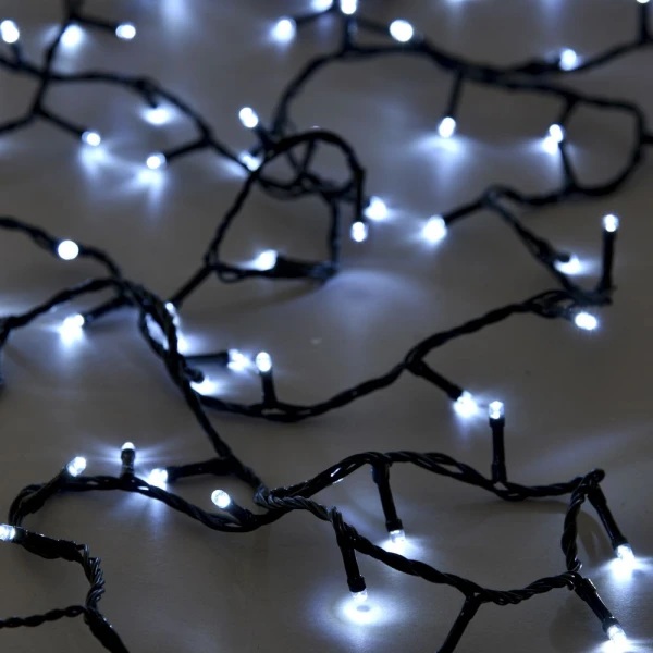  CHRISTMAS LIGHTS 100 LED GREEN ICE WHITE 5 METERS 8 PROGRAMMS