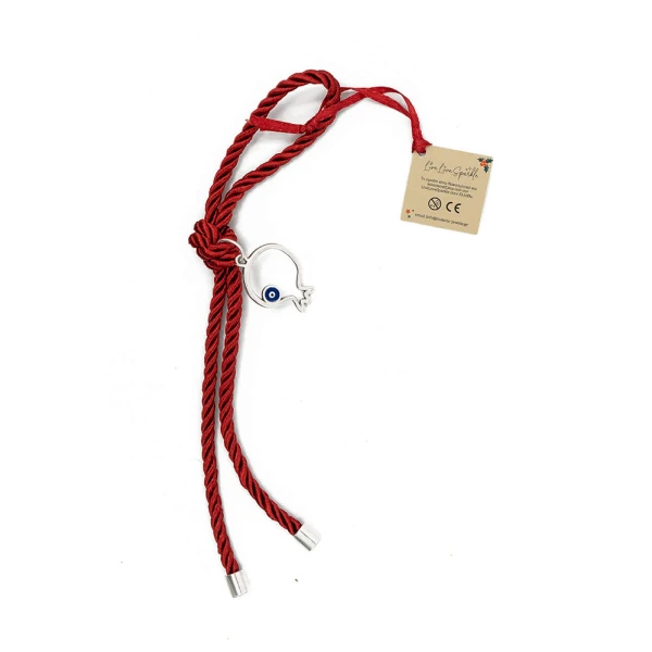 POMEGRANATE LUCKY CHARM OUTLINE WITH CORD 3.4 cm WITH EYE – 2 COLORS
