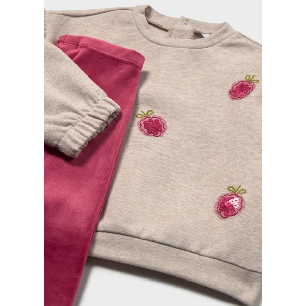 MAYORAL SET LEGGINGS VELVET RASPBERRY