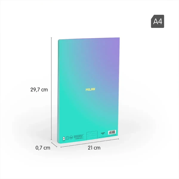 MILAN A4 BOUND NOTEBOOK 48 SHEETS STRIPED SUNSET COLLECTION TURQUOISE