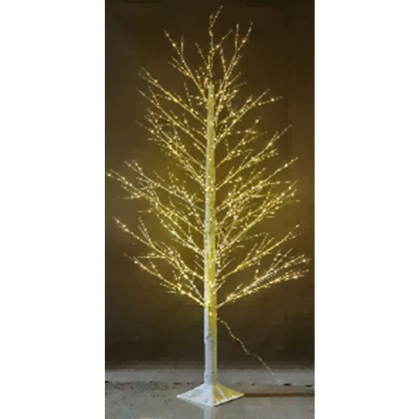 ILLUMINATED XMAS TREE 180 CM WITH 1000 WARM WHITE LED ON WHITE METAL BASE 22X22 CM