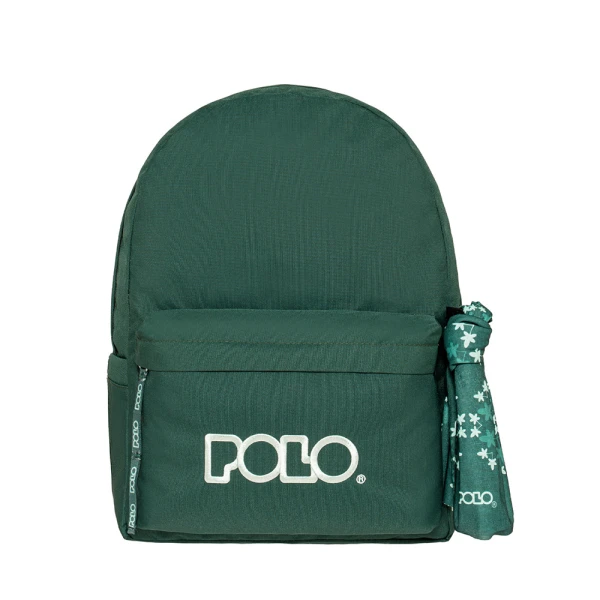 POLO 2026 ΣΑΚΙΔΙΟ ORIGINAL DOUBLE SCARF ΣΚΟΥΡΟ ΠΡΑΣΙΝΟ-ΑΝΟΙΧΤΟ ΚΥΑΝΟ