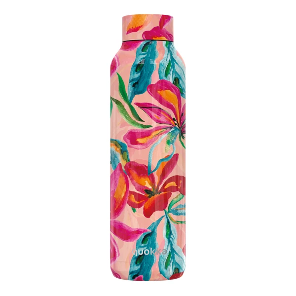 QUOKKA STAINLESS STEEL ΜΠΟΥΚΑΛΙ ΘΕΡΜΟΣ SOLID 630ml - TROPICAL BLOOM