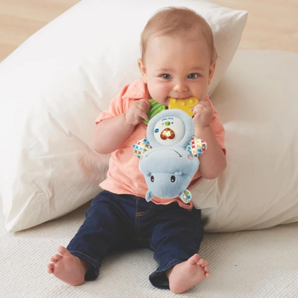 V-TECH BLUE MUSICAL TEETHING HIPPO