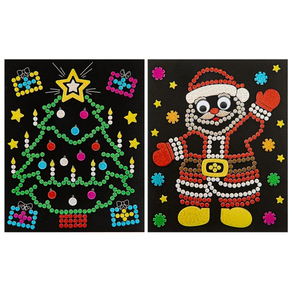 CHRISTMAS SET HOLOGRAPHIC STICKERS - 2 DESIGNS