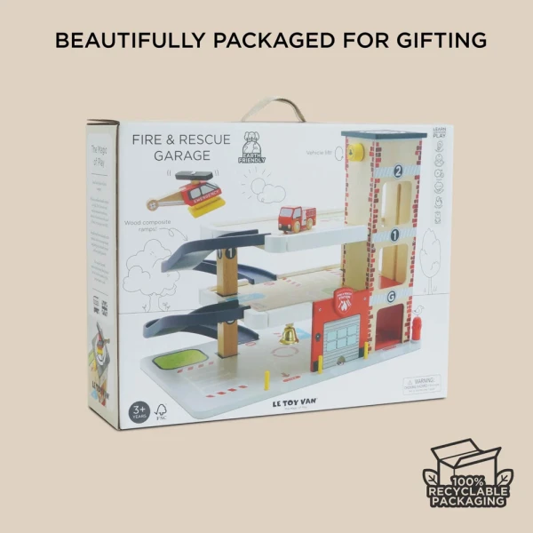 LE TOY VAN ΞΥΛΙΝΟ ΓΚΑΡΑΖ ΠΥΡΟΣΒΕΣΤΙΚΟΣ ΣΤΑΘΜΟΣ 60X45X40 εκ.