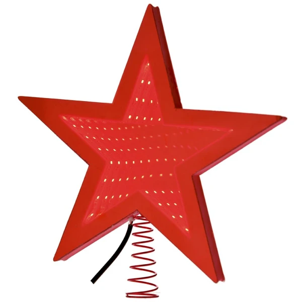 XMAS 3D LED TREE TOP RED STAR 20 CM BATTERY