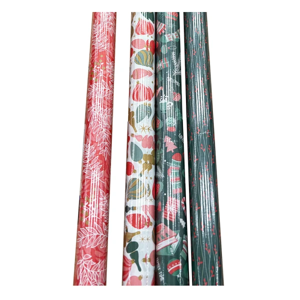 CHRISTMAS WRAPPING PAPER WHITE CRAFT COSY 0.7X2m 60gr - 4 DESIGNS