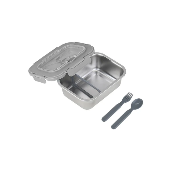 ESTIA HOME ARTS STAINLESS STEEL LUNCH BOX 1200ML WITH SPOON FORK & DIVIDER