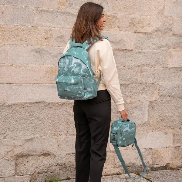 MILAN ISOTHERMAL LUNCH BAG WITH 3 LUNCH BOXES LAVA SERIES GREEN