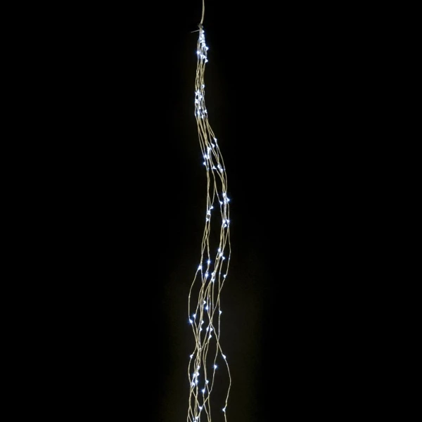 CHRISTMAS LIGHTS 250 LED 10LINES X 25LED 2.5m SILVER ICE