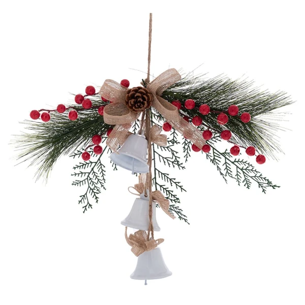 WHITE BELLS WITH DECORATION 30X45 CM