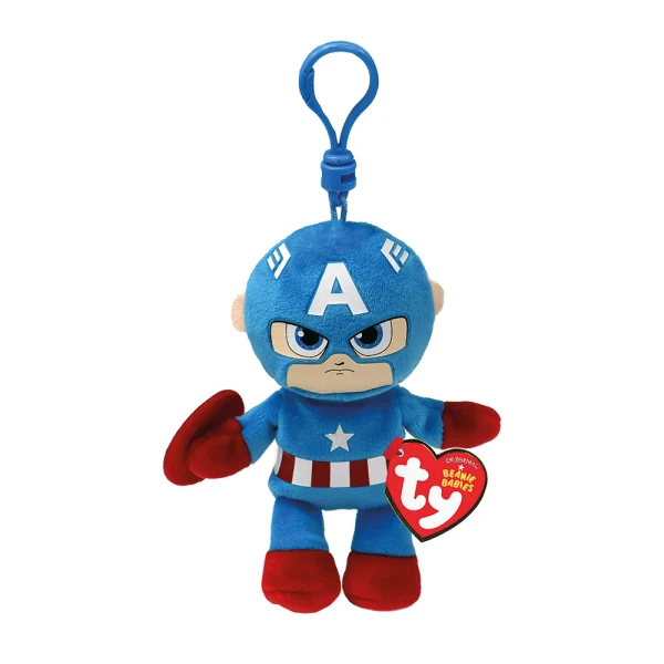 TY BEANIE BABIES ΧΝΟΥΔΩΤΟ 8.5 εκ. ΜΕ ΚΛΙΠ - CAPTAIN AMERICA