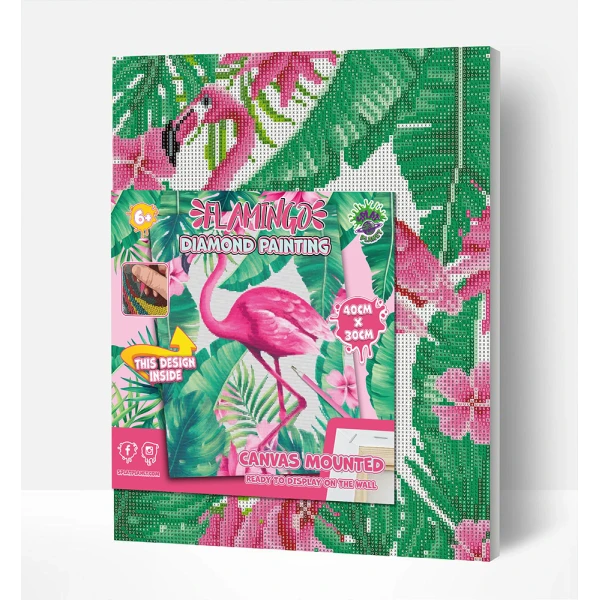 SPLAT PLANET ΣΕΤ DIAMOND PAINTING ΣΕ ΚΑΜΒΑ ΜΕ ΤΕΛΑΡΟ 30Χ40 εκ. FLAMINGO
