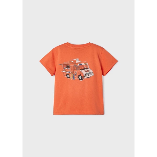 MAYORAL SHORT SLEEVE BLOUSE PRINT BACK ORANGE