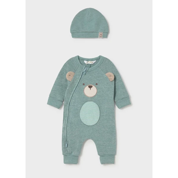 MAYORAL ROMPER AND HAT SET GREEN 