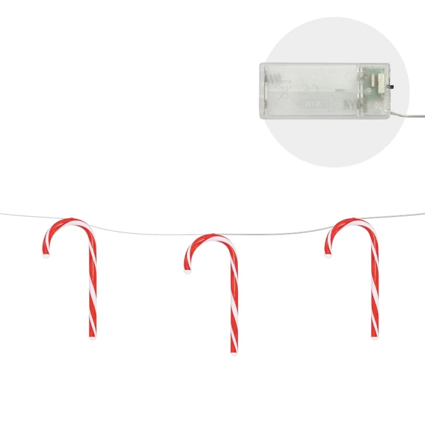 GARLAND WITH 28 LED WITH CANDY CANES 140 cm