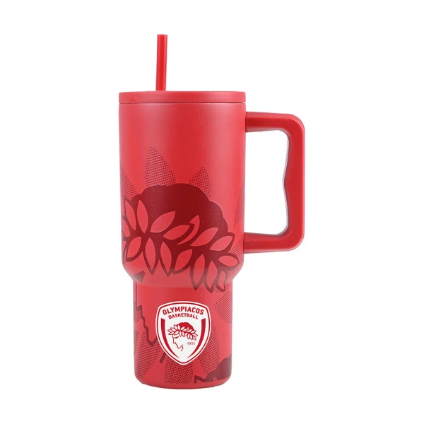 ESTIA HOME ART ΘΕΡΜΟΣ 900ml XL ΜΕ ΚΑΛΑΜΑΚΙ OLYMPIAKOS BC