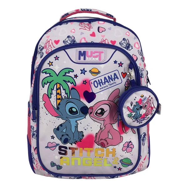 MUST TEAM ΤΣΑΝΤΑ ΠΛΑΤΗΣ 32X18X43 εκ. ΜΕ 3 ΘΗΚΕΣ STITCH & ANGEL