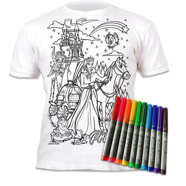 SPLAT PLANET ΠΛΕΝΟΜΕΝΟ T-SHIRT ΖΩΓΡΑΦΙΚΗΣ PRINCESS ΜΕ ΜΑΡΚΑΔΟΡΟΥΣ (3-4 ΕΤΩΝ)