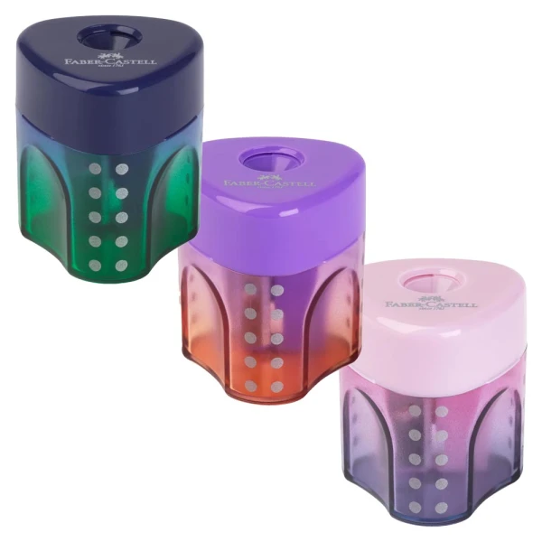 FABER-CASTELL SINGLE SHARPENER AUTO GRIP FLOW - 3 COLOURS