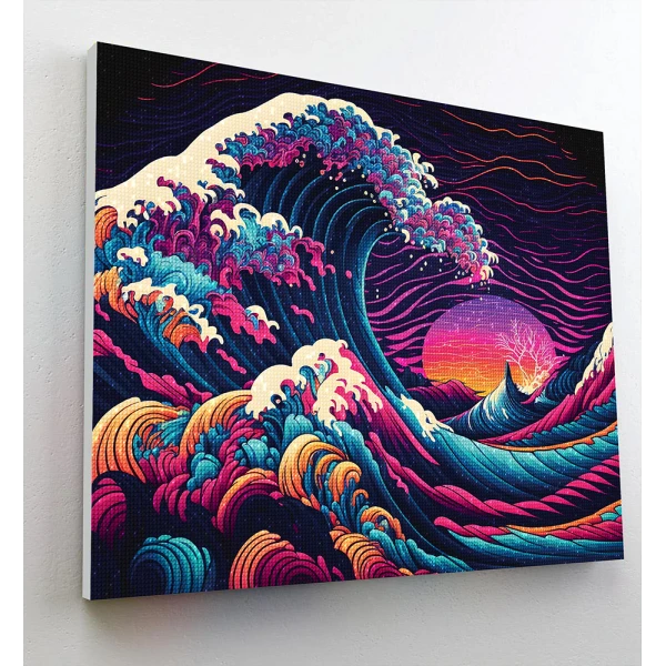SPLAT PLANET ΣΕΤ DIAMOND PAINTING GREAT WAVE ΣΕ ΚΑΜΒΑ ΜΕ ΤΕΛΑΡΟ 30Χ40 εκ.