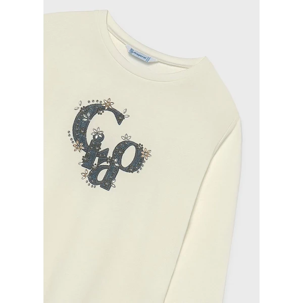 MAYORAL T-SHIRT ΜΑΚΡΥΜΑΝΙΚΟ BASIC ΚΡΕΜ