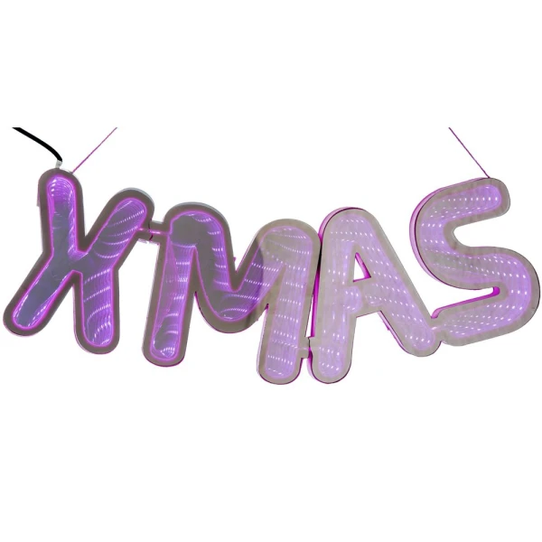  X MAS 3D LED DECO PINK 30CM ELECTRIC