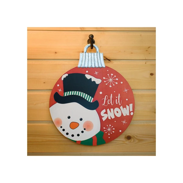 CHRISTMAS ORNAMENT WOODEN BALL 30 cm - 2 DESIGNS