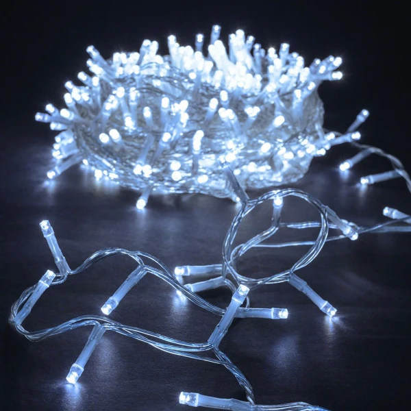 800 LED STRING LIGHTS CLEAR ICE WHITE 40 METERS 8 FUNCTIONS INDOOR & OUTDOOR