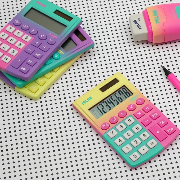 MILAN 8-DIGIT POCKET CALCULATOR SUNSET COLLECTION - 4 COLOURS