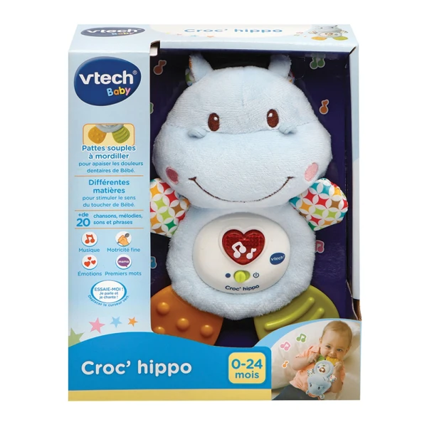 V-TECH BLUE MUSICAL TEETHING HIPPO
