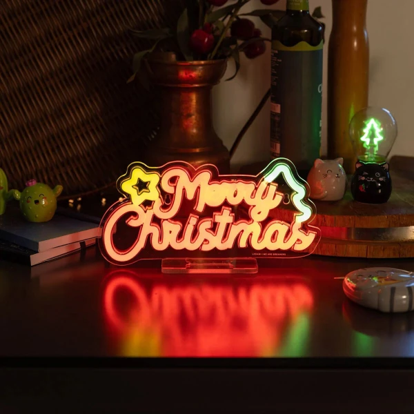 LEGAMI NEON EFFECT LED ΠΙΝΑΚΙΔΑ - IT\'S A SIGN - MERRY XMAS