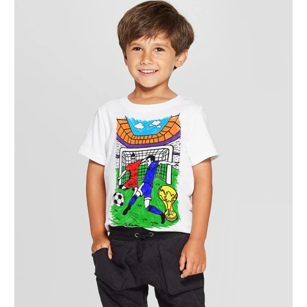 SPLAT PLANET ΠΛΕΝΟΜΕΝΟ T-SHIRT ΖΩΓΡΑΦΙΚΗΣ FOOTBALL ΜΕ ΜΑΡΚΑΔΟΡΟΥΣ (7-8 ΕΤΩΝ)