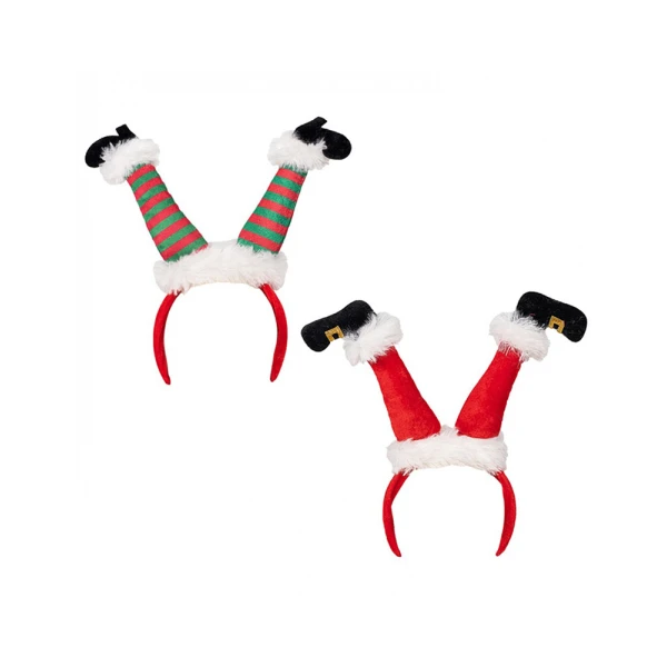 CHRISTMAS HEADBAND SANTA CLAUSAND ELF LEGS 30 cm - 2 DESIGNS