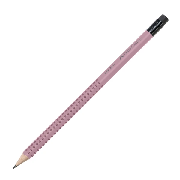 FABER-CASTELL ΜΟΛΥΒΙ GRIP B ΡΟΖΕ SHADOW ΜΕ ΓΟΜΑ