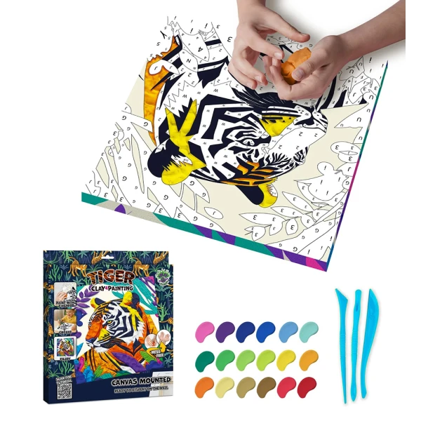 SPLAT PLANET MESS-FREE ΣΕΤ ΖΩΓΡΑΦΙΚΗΣ ΜΕ ΠΗΛΟ TIGER ΚΑΜΒΑΣ ΜΕ ΤΕΛΑΡΟ