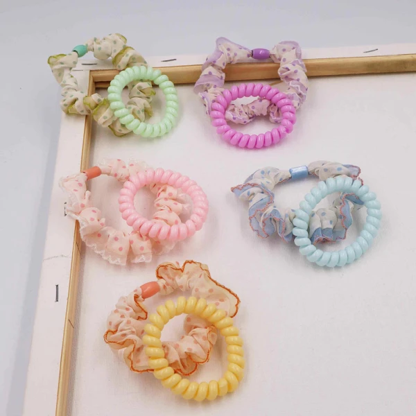 KIDS SET TULLE SCRUNCHIE AND SPIRAL - 5 COLORS