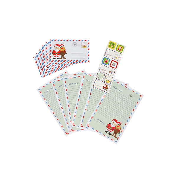 SET LETTER TO SANTA CLAUS WITH STICKERS AND ENVELOPES