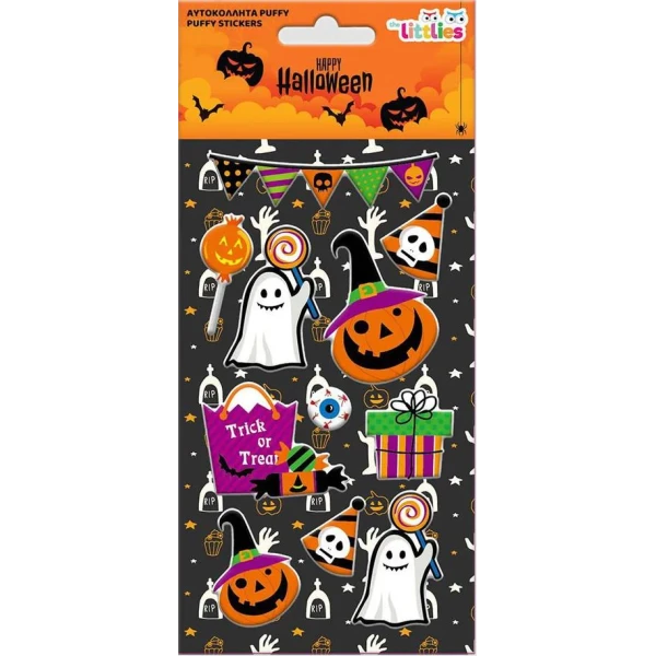 THE LITTLIES HALLOWEEN ΑΥΤΟΚΟΛΛΗΤΑ PUFFY 10X22εκ. - ΔΙΑΦΟΡΑ ΣΧΕΔΙΑ