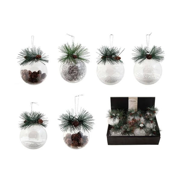 CHRISTMAS TRANSPARENT BALL 10 cm - SEVERAL DESIGNS