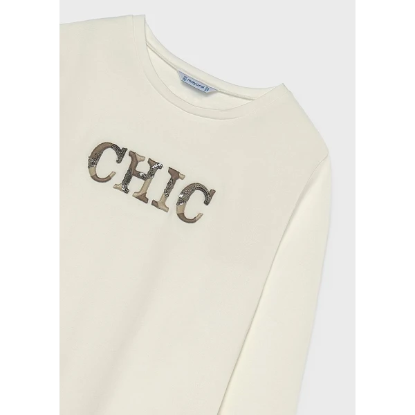 MAYORAL T-SHIRT LONG SLEEVES CHIC  CREAM