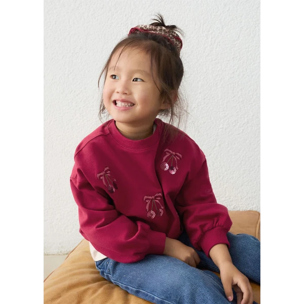 MAYORAL FLEECE EMBROIDERY CHERRY