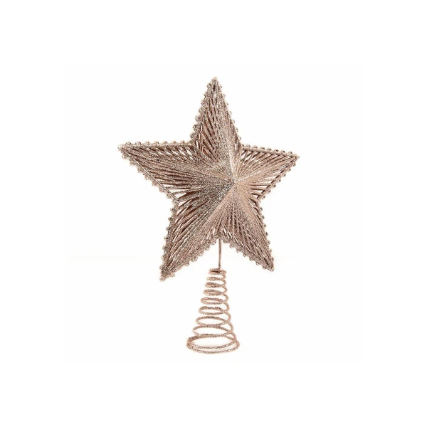 CHRISTMAS TREE TOP STAR WITH GLITTER 24 cm - 4 COLOURS