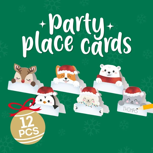 LEGAMI SET 12 CHRISTMAS PARTY PLACE CARDS