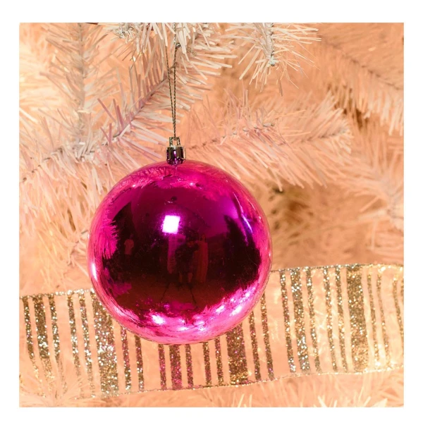 CHRISTMAS BALLS 8m. SET / 6 FUCHSIA