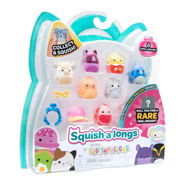 SQUISH-A-LONGS SQUISHMALLOWS SET OF 8 pcs W6 FIGURES & ACCESSORIES